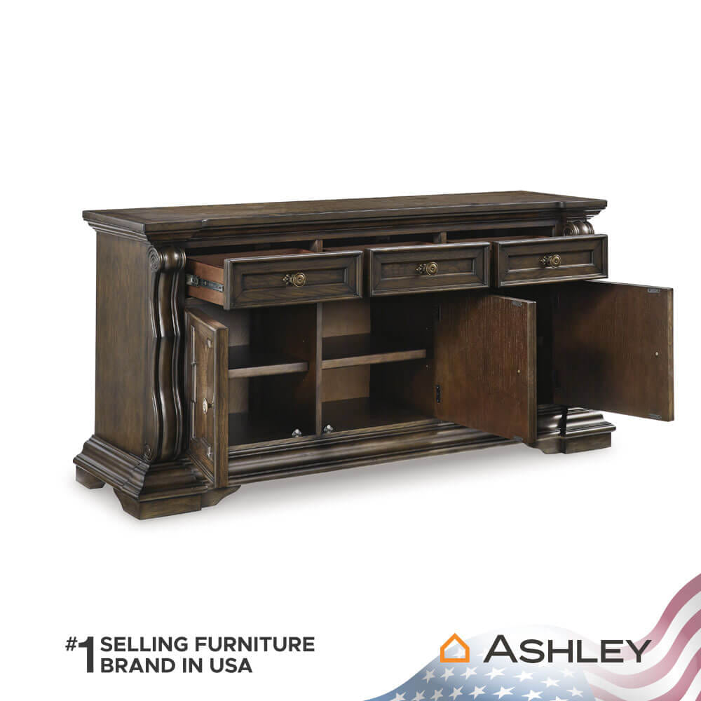 ตู้เตี้ยบานผสม ASHLEY FURNITURE HOMESTORE รุ่น MAYLEE/181 สีน้ำตาลเข้ม