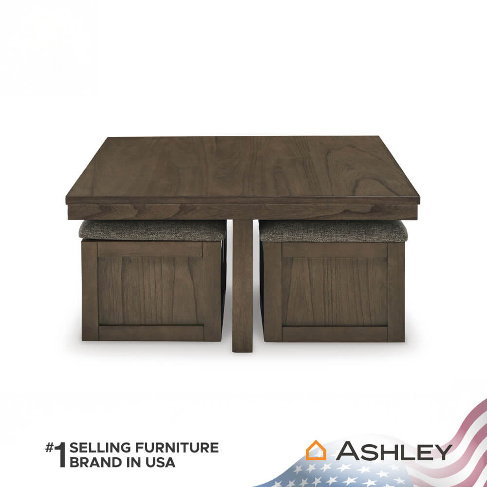 ชุดโต๊ะกลางพร้อมเก้าอี้สตูล ASHLEY FURNITURE HOMESTORE รุ่น BOARDERNEST/101 สีน้ำตาล_3