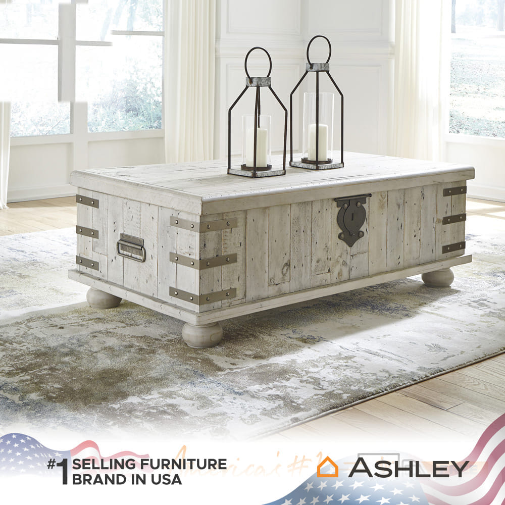 โต๊ะกลาง พร้อมลิฟท์ท็อป ASHLEY FURNITURE HOMESTORE รุ่น CARYNHURST/132 สีขาววินเทจ