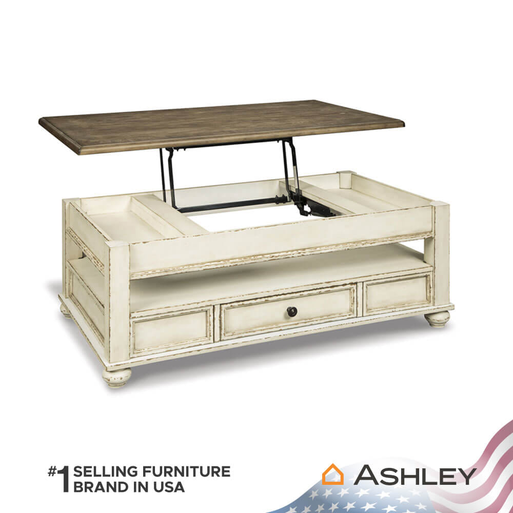 โต๊ะกลาง พร้อมลิฟท์ท็อป ASHLEY FURNITURE HOMESTORE  รุ่น REALYN/119 สีขาววินเทจ_3