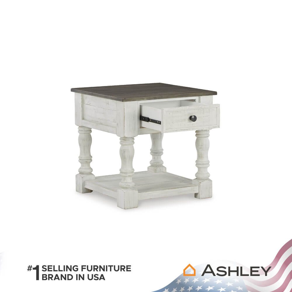 โต๊ะข้าง ASHLEY FURNITURE HOMESTORE รุ่น HAVALANCE/63 สีขาววินเทจ