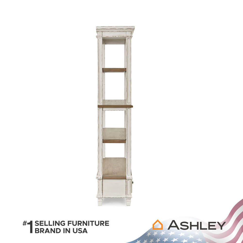 ชั้นวางของโล่ง 4 ชั้น 1 ลิ้นชัก ASHLEY FURNITURE HOMESTORE รุ่น REALYN สีขาววินเทจ