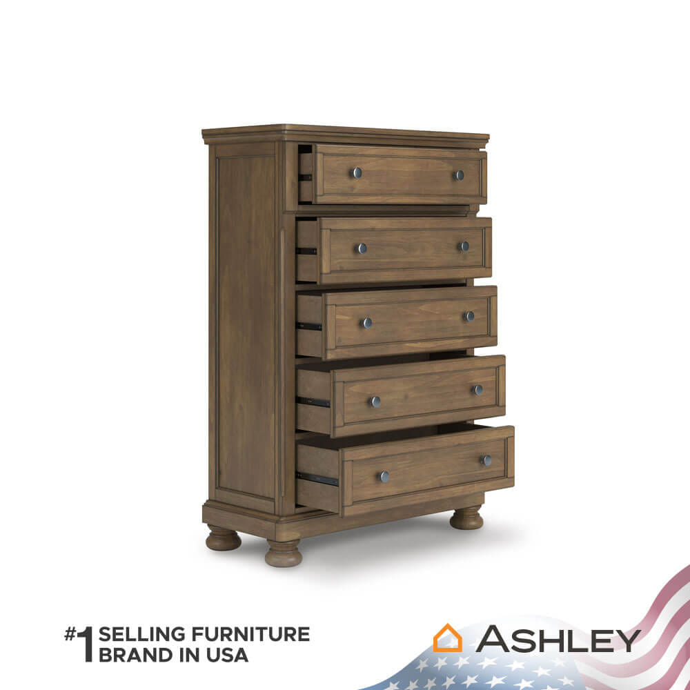 ตู้ลิ้นชัก 5 ลิ้นชัก ASHLEY FURNITURE HOMESTORE รุ่น VANDENMORE/100 สีน้ำตาล