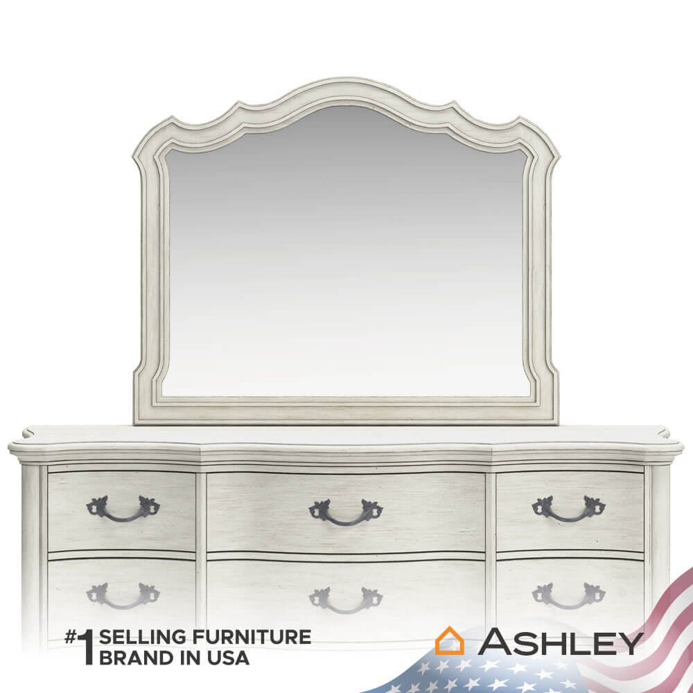 กระจกตั้งโต๊ะ ASHLEY FURNITURE HOMESTORE รุ่น ARLENDYNE/121X98 สีขาววินเทจ