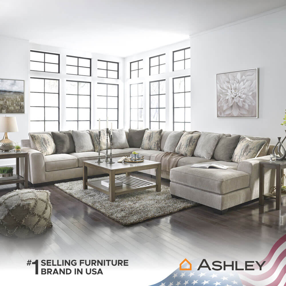 โซฟาตัว L ด้านขวา ASHLEY FURNITURE HOMESTORE รุ่น ARDSLEY/R สีน้ำตาลอ่อน
