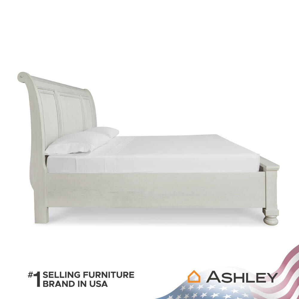 เตียงนอนขนาด 6 ฟุต ASHLEY FURNITURE HOMESTORE รุ่น ROBBINSDALE/180 สีขาววินเทจ