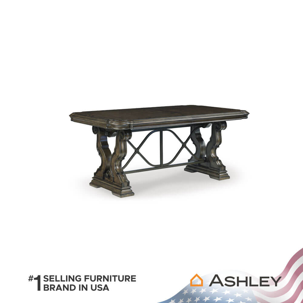 โต๊ะอาหาร ปรับขนาดได้ ASHLEY FURNITURE HOMESTORE รุ่น MAYLEE/183-275 สีน้ำตาลเข้ม
