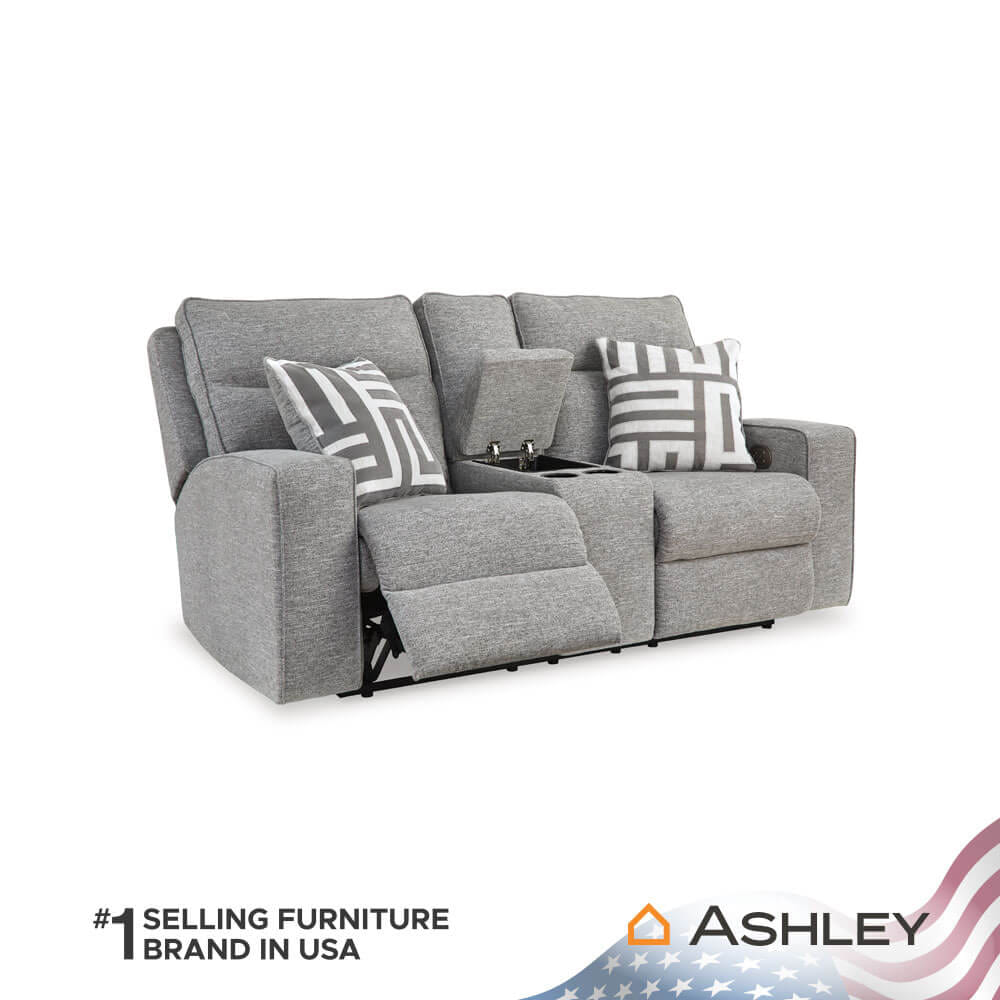 โซฟาปรับเอนไฟฟ้า 2 ที่นั่งพร้อมที่วางแขน ASHLEY FURNITURE HOMESTORE รุ่น BISCOE/2RRM สีเทาอ่อน