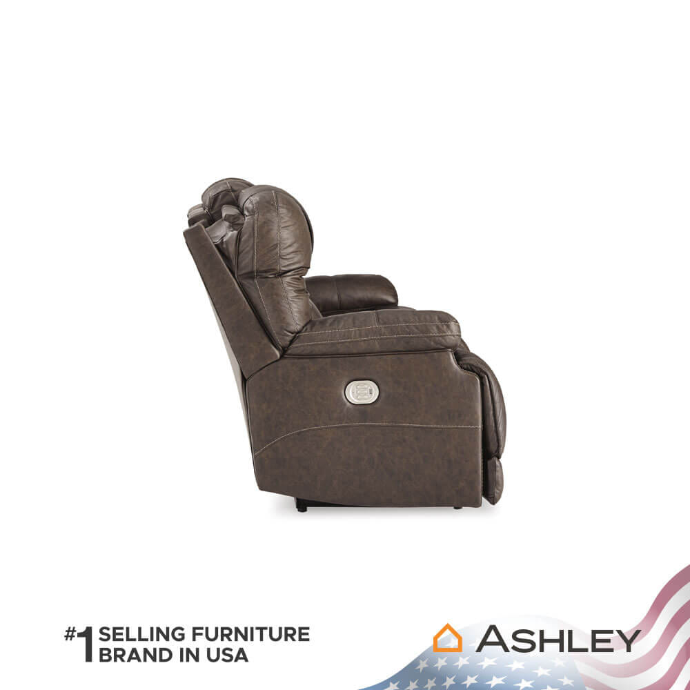 โซฟาปรับเอนไฟฟ้า 3 ที่นั่ง พร้อมพนักพิงศีรษะปรับได้ ASHLEY FURNITURE HOMESTORE รุ่น WURSTROW/3RRM สีน้ำตาล