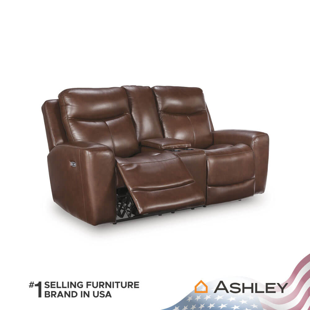 โซฟาปรับเอนนอนไฟฟ้า 2 ที่นั่งพร้อมที่วางแขน ASHLEY FURNITURE HOMESTORE  รุ่น MOMENTUM MOVES/2RRM สีน้ำตาลเข้ม