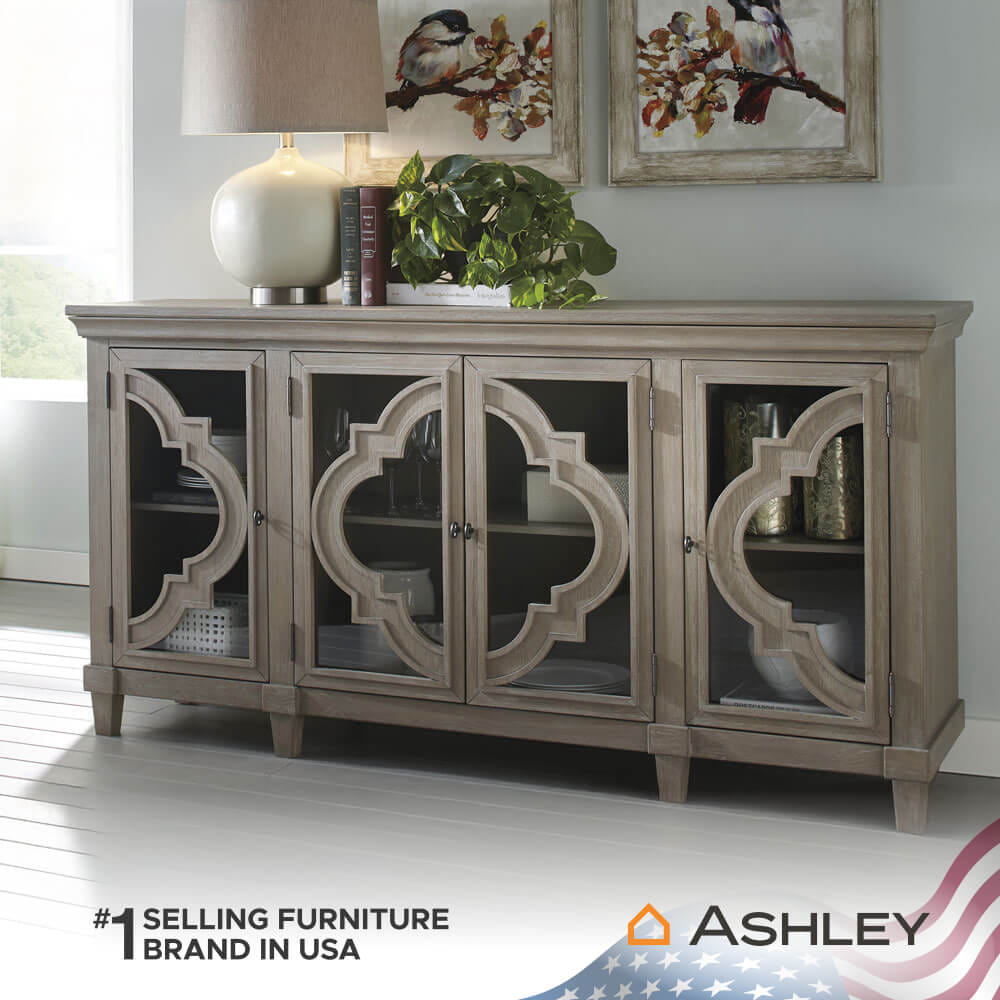 ตู้เตี้ยบานเปิด ASHLEY FURNITURE HOMESTORE รุ่น FOSSIL RIDGE/193 สีเทาวินเทจ