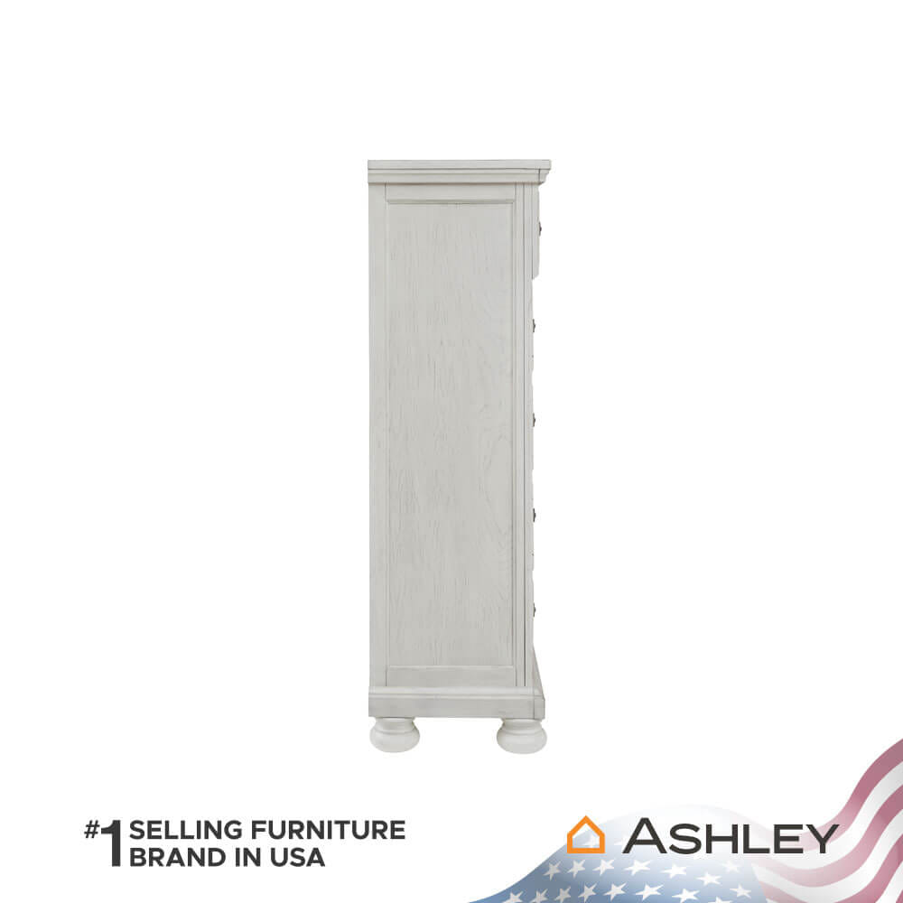 ตู้ลิ้นชัก 5 ลิ้นชัก ASHLEY FURNITURE HOMESTORE รุ่น ROBBINSDALE/100 สีขาววินเทจ