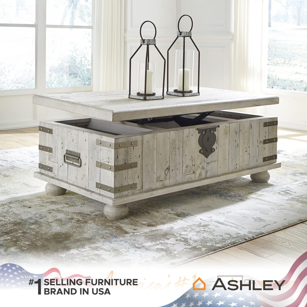 โต๊ะกลาง พร้อมลิฟท์ท็อป ASHLEY FURNITURE HOMESTORE รุ่น CARYNHURST/132 สีขาววินเทจ