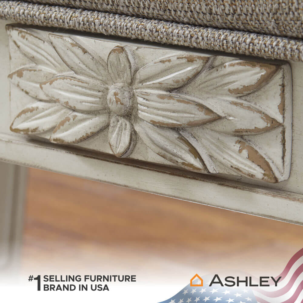 ม้านั่ง ASHLEY FURNITURE HOMESTORE รุ่น REALYN/116 สีขาววินเทจ_4