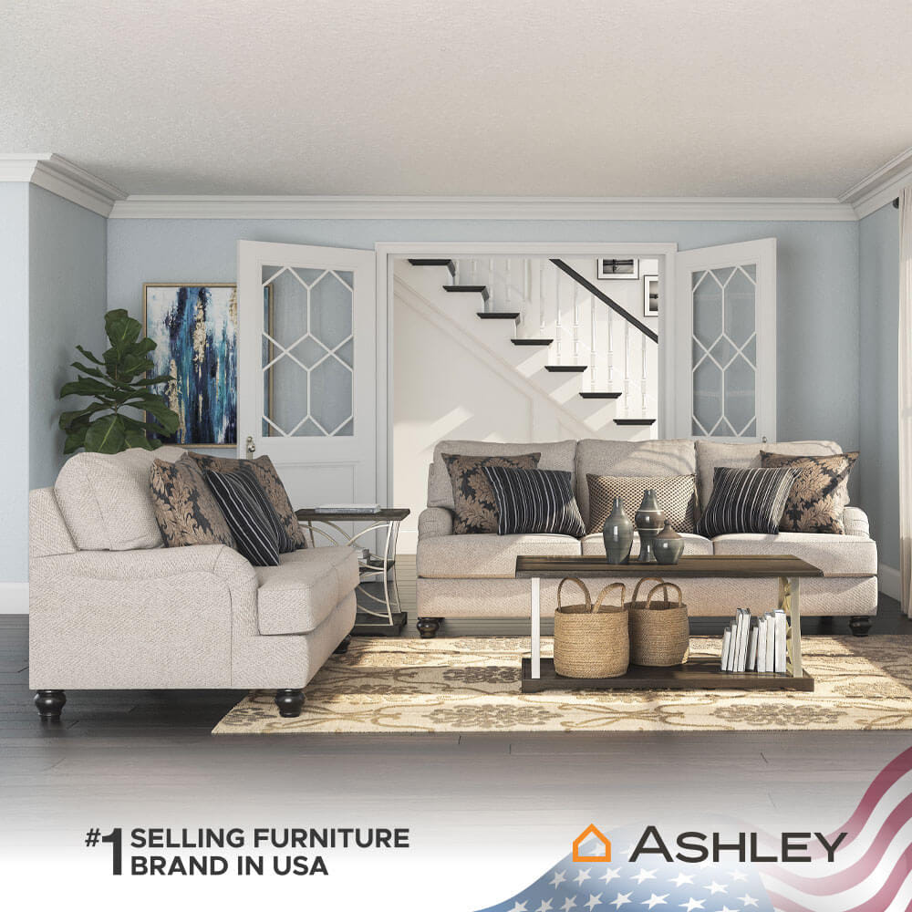 โซฟา 2 ที่นั่ง ASHLEY FURNITURE HOMESTORE รุ่น FERMOY/2 สีน้ำตาลอ่อน
