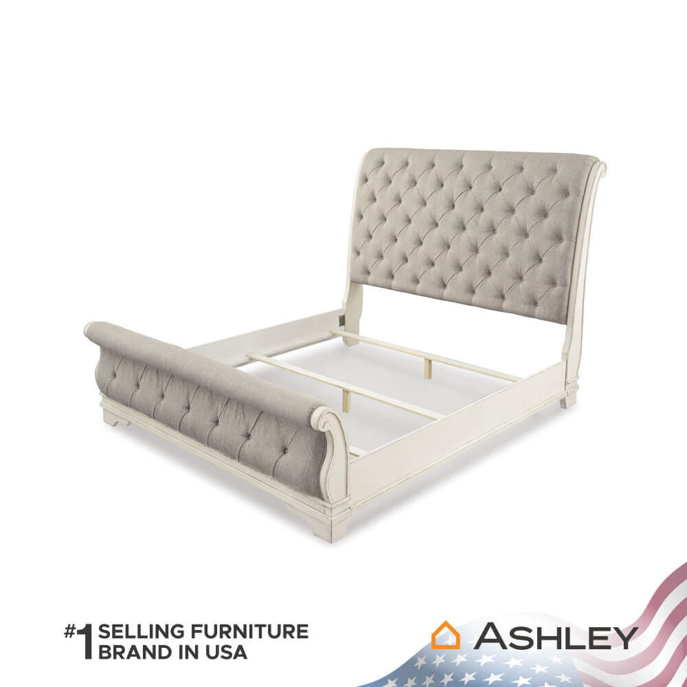 เตียงนอนขนาด 6 ฟุต (หัวเลื่อน) ASHLEY FURNITURE HOMESTORE รุ่น REALYN/180 สีขาววินเทจ_4