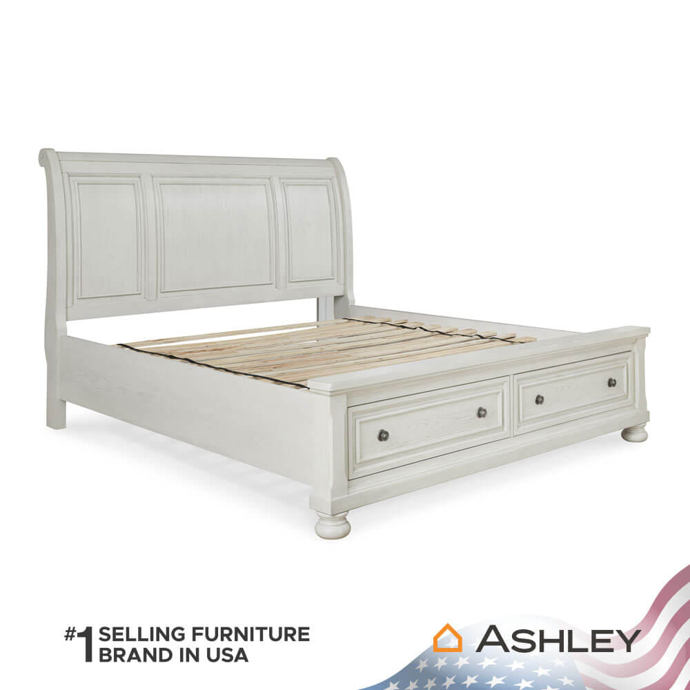 เตียงนอนขนาด 6 ฟุต ASHLEY FURNITURE HOMESTORE รุ่น ROBBINSDALE/180 สีขาววินเทจ