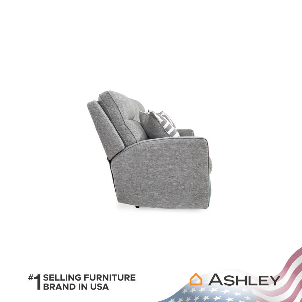 โซฟาปรับเอนไฟฟ้า 3 ที่นั่ง พร้อมพนักพิงศีรษะปรับได้ ASHLEY FURNITURE HOMESTORE รุ่น BISCOE/3RRM สีเทาอ่อน