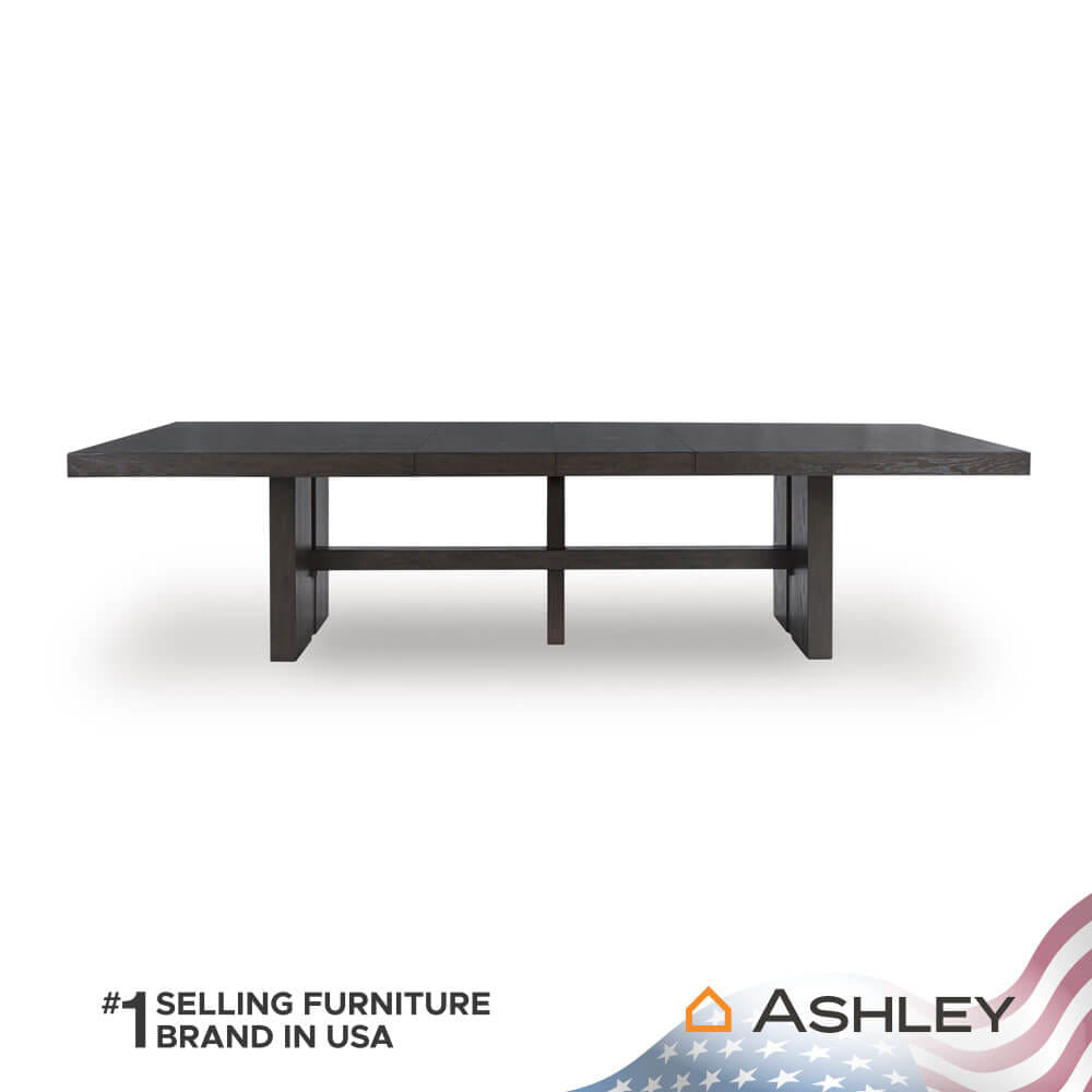 โต๊ะอาหาร ปรับขนาดได้ ASHLEY FURNITURE HOMESTORE รุ่น BURKHAUS/223-314 สีน้ำตาลเข้ม