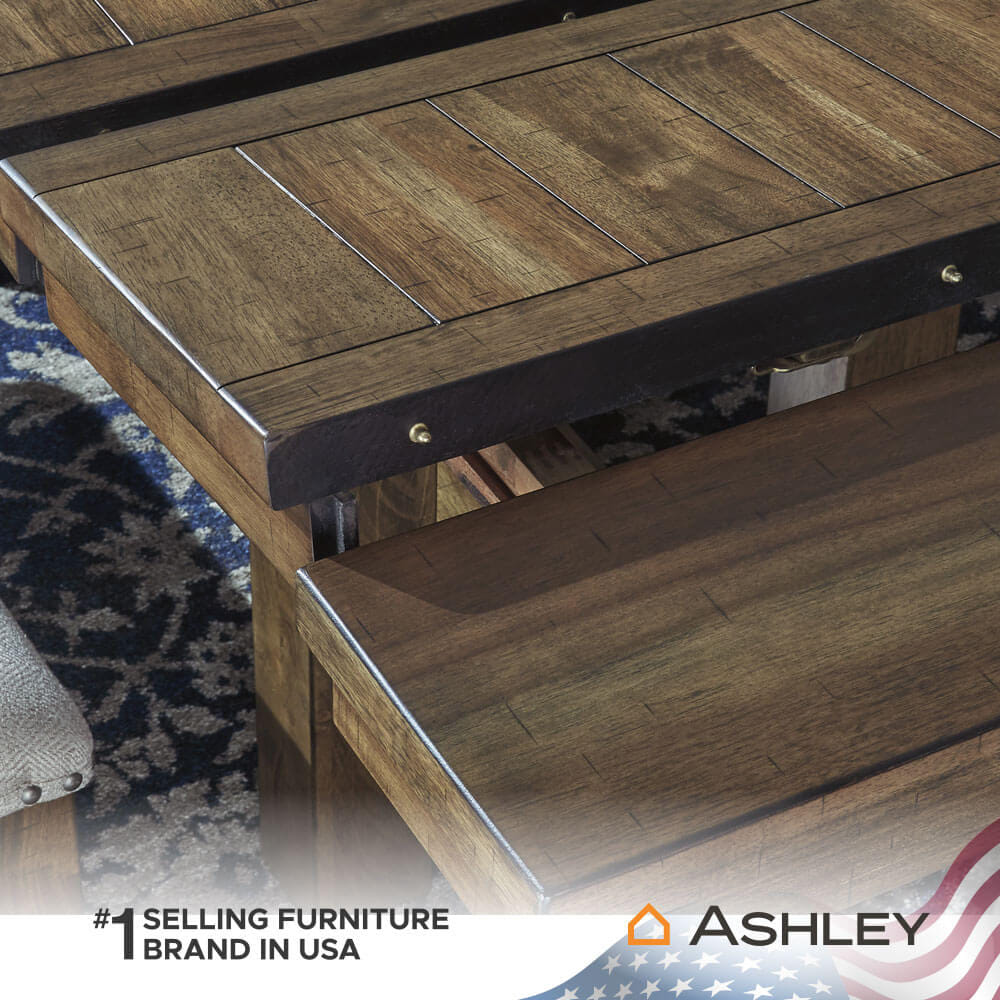 โต๊ะอาหาร ปรับขนาดได้ ASHLEY FURNITURE HOMESTORE รุ่น MORIVILLE/158-218 สีน้ำตาล