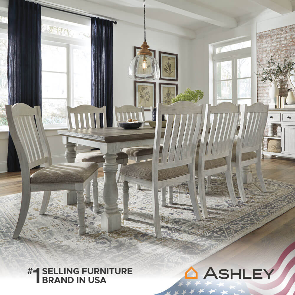 โต๊ะอาหาร ASHLEY FURNITURE HOMESTORE รุ่น HAVALANCE/213 สีขาววินเทจ