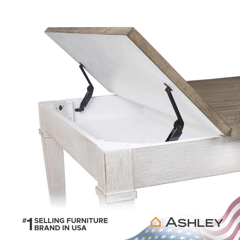 โต๊ะอาหารพร้อมลิฟท์ท็อป ASHLEY FURNITURE HOMESTORE รุ่น SKEMPTON/167 สีขาววินเทจ