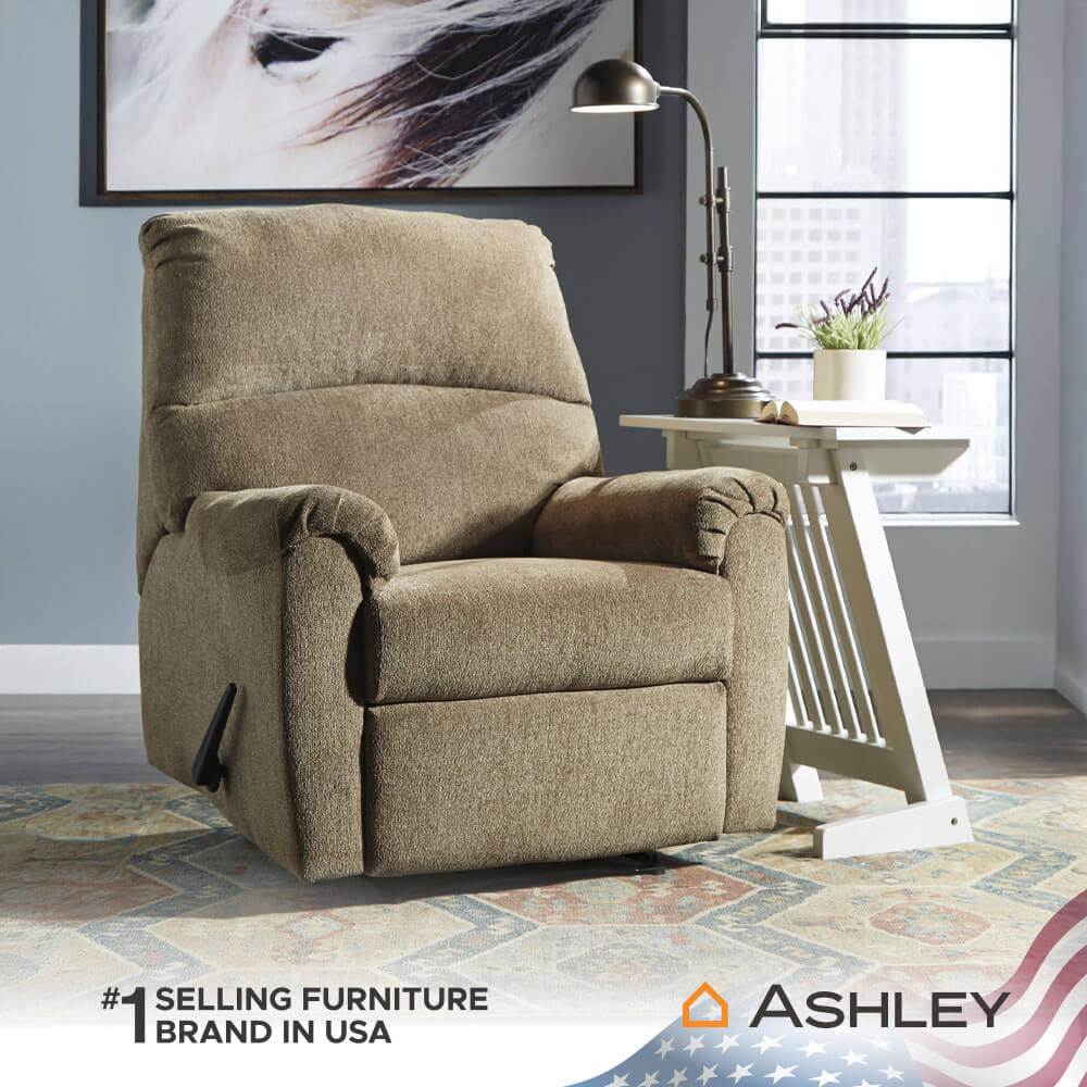 โซฟาปรับเอนนอน 1 ที่นั่ง ASHLEY FURNITURE HOMESTORE รุ่น NERVIANO/1R สีน้ำตาล