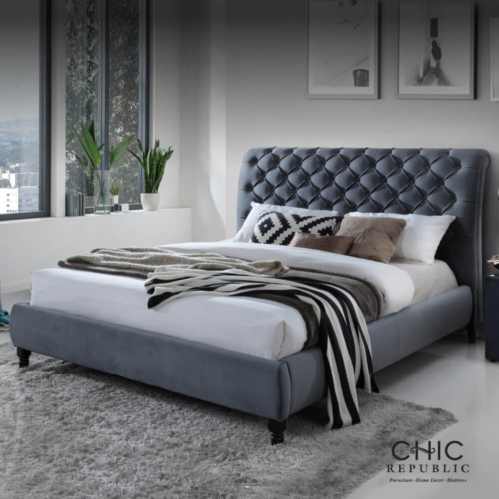 เตียง 6 ฟุต CHIC REPUBLIC รุ่น KINKAT/180 สีเทาเข้ม_5