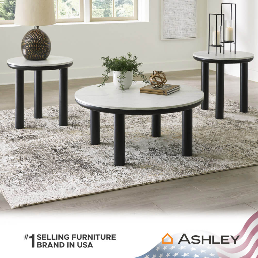 ชุดโต๊ะข้าง ASHLEY FURNITURE HOMESTORE รุ่น XANDRUM/3 สีขาว_5