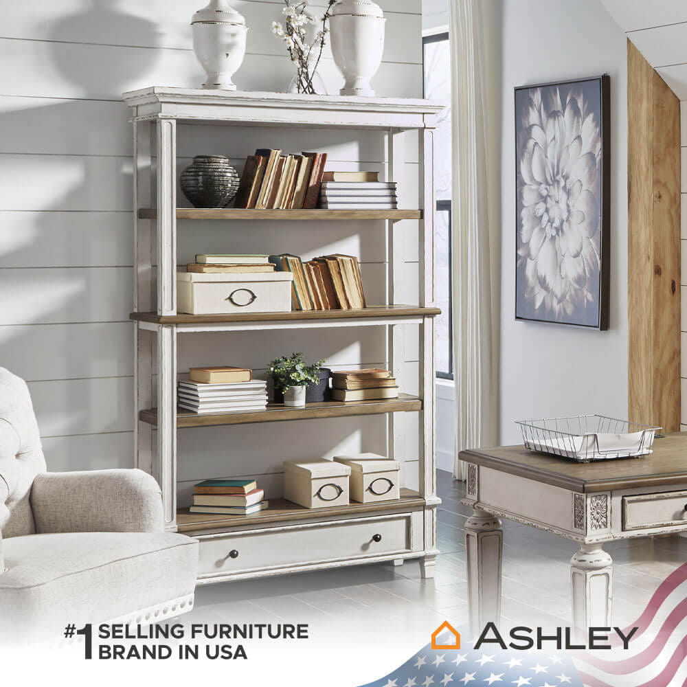 ชั้นวางของโล่ง 4 ชั้น 1 ลิ้นชัก ASHLEY FURNITURE HOMESTORE รุ่น REALYN สีขาววินเทจ