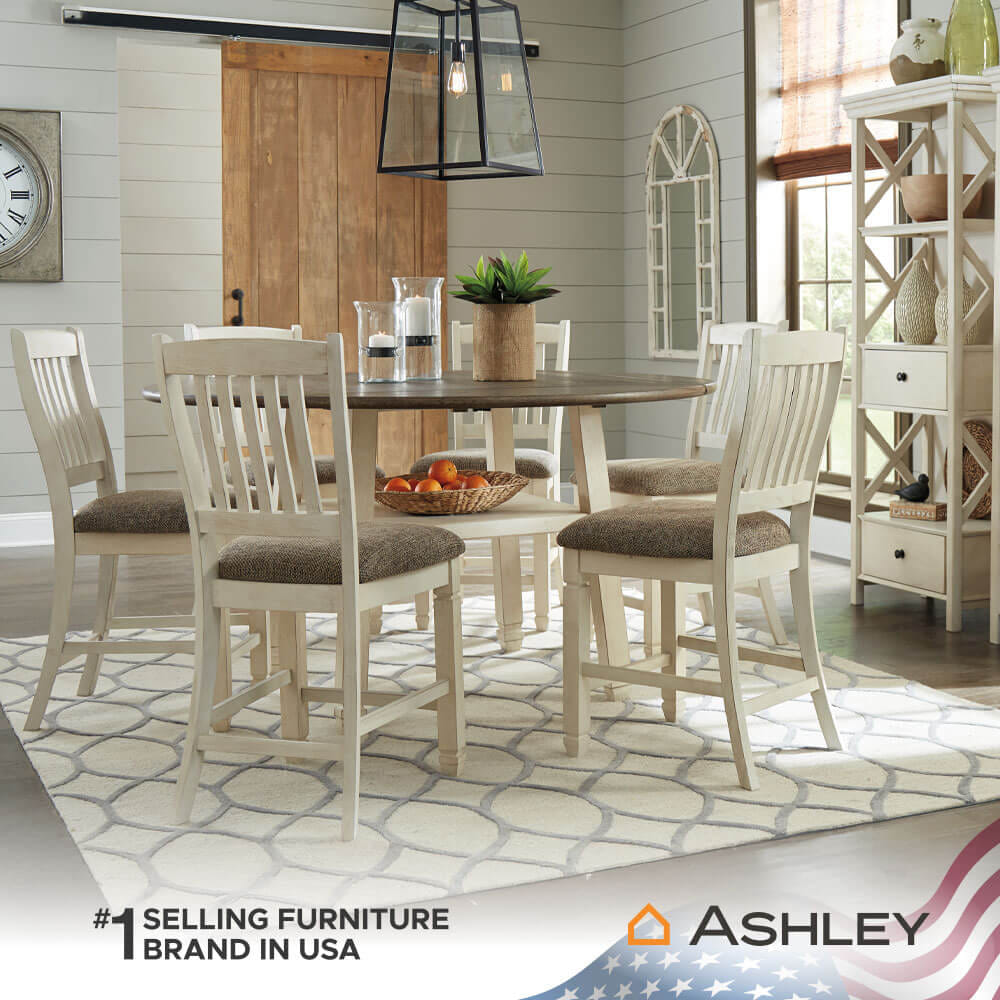 เก้าอี้บาร์ ASHLEY FURNITURE HOMESTORE รุ่น BOLANBURG สีขาววินเทจ