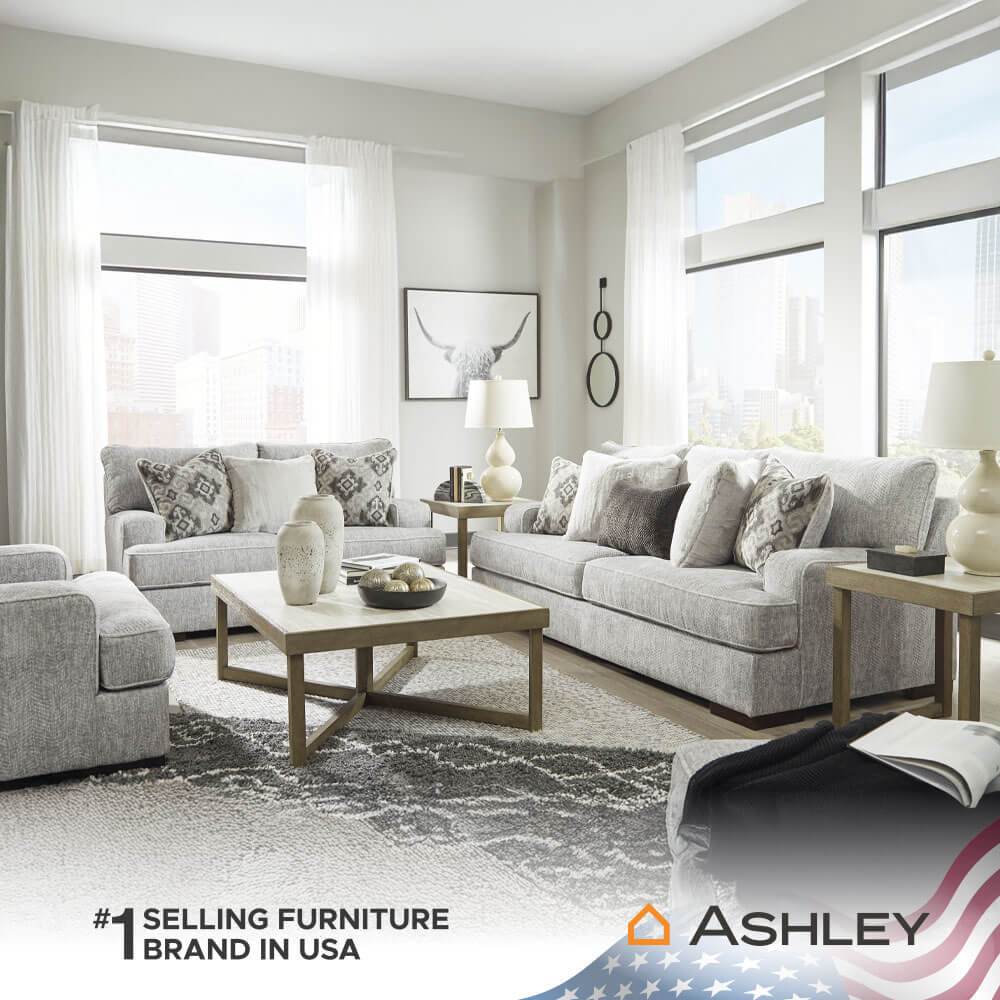 โซฟา 2 ที่นั่ง ASHLEY FURNITURE HOMESTORE รุ่น MERCADO/2 สีเทาอ่อน