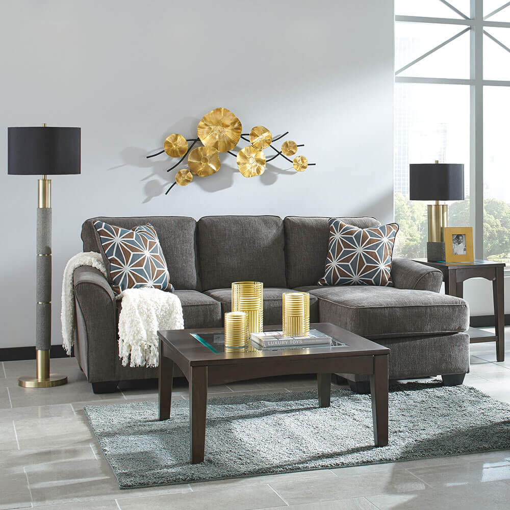 โซฟาตัว L ด้านซ้าย-ขวา ASHLEY FURNITURE HOMESTORE รุ่น BRISE/R-L สีเทาเข้ม