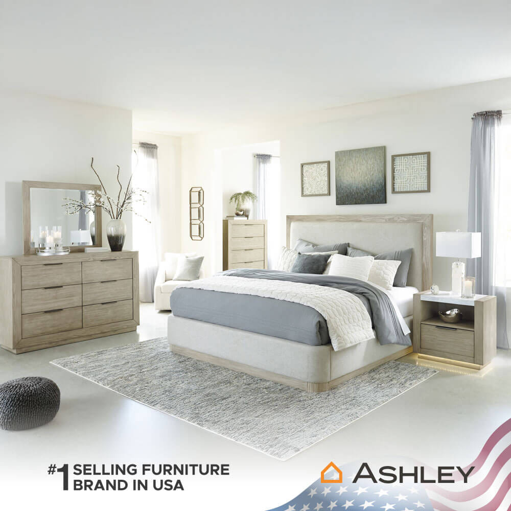 เตียงนอนขนาด 6 ฟุต ASHLEY FURNITURE HOMESTORE รุ่น HENNINGTON/180 สีไม้ธรรมชาติ