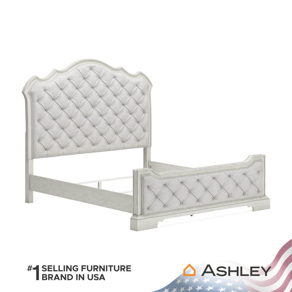 เตียงนอนขนาด 6 ฟุต ASHLEY FURNITURE HOMESTORE รุ่น ARLENDYNE/180 สีขาววินเทจ