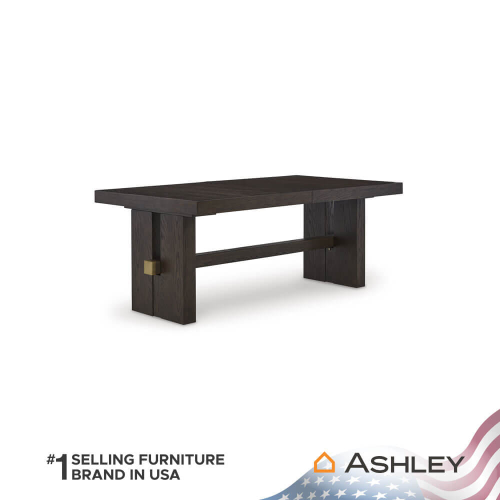 โต๊ะอาหาร ปรับขนาดได้ ASHLEY FURNITURE HOMESTORE รุ่น BURKHAUS/182-228 สีน้ำตาลเข้ม