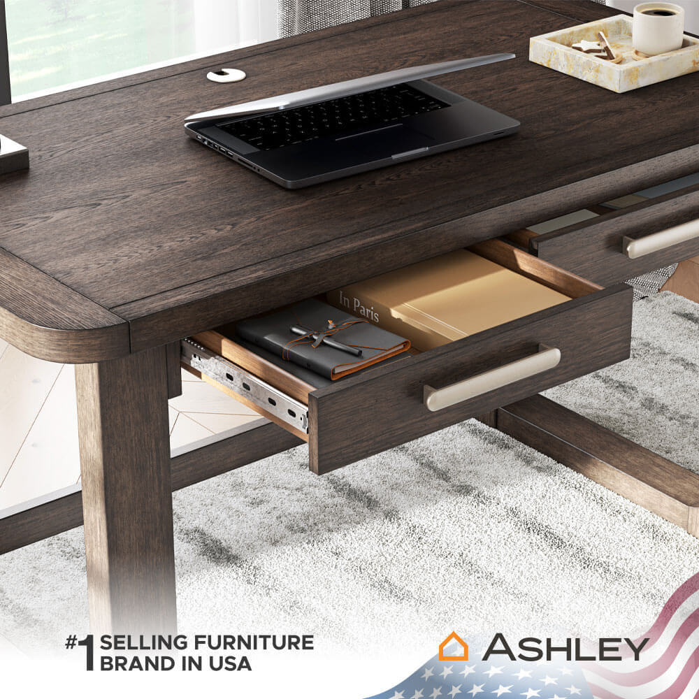 โต๊ะทำงาน ASHLEY FURNITURE HOMESTORE รุ่น BRECKINGTON/142 สีน้ำตาลเข้ม