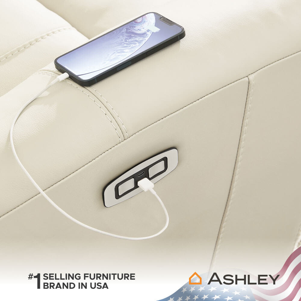 โซฟาปรับเอนไฟฟ้า 2 ที่นั่งพร้อมที่วางแขน ASHLEY FURNITURE HOMESTORE รุ่น DAHLMOORE/2RRM สีครีม