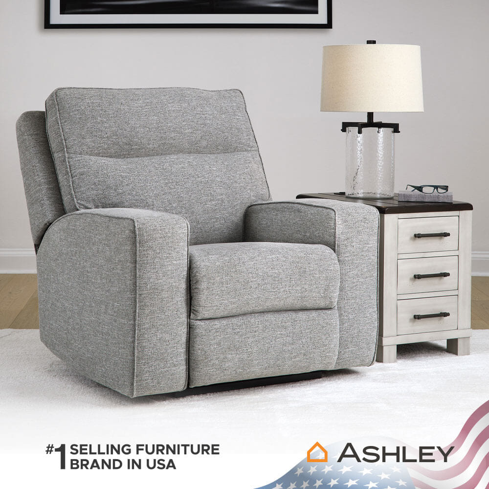 โซฟาปรับเอนไฟฟ้า 1 ที่นั่ง พร้อมพนักพิงศีรษะปรับได้ ASHLEY FURNITURE HOMESTORE รุ่น BISCOE/1RM สีเทาอ่อน