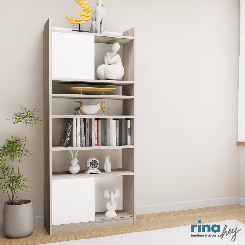 ชั้นวางหนังสือ RINA HEY รุ่น CALLUM/80 สีน้ำตาลอ่อน_9