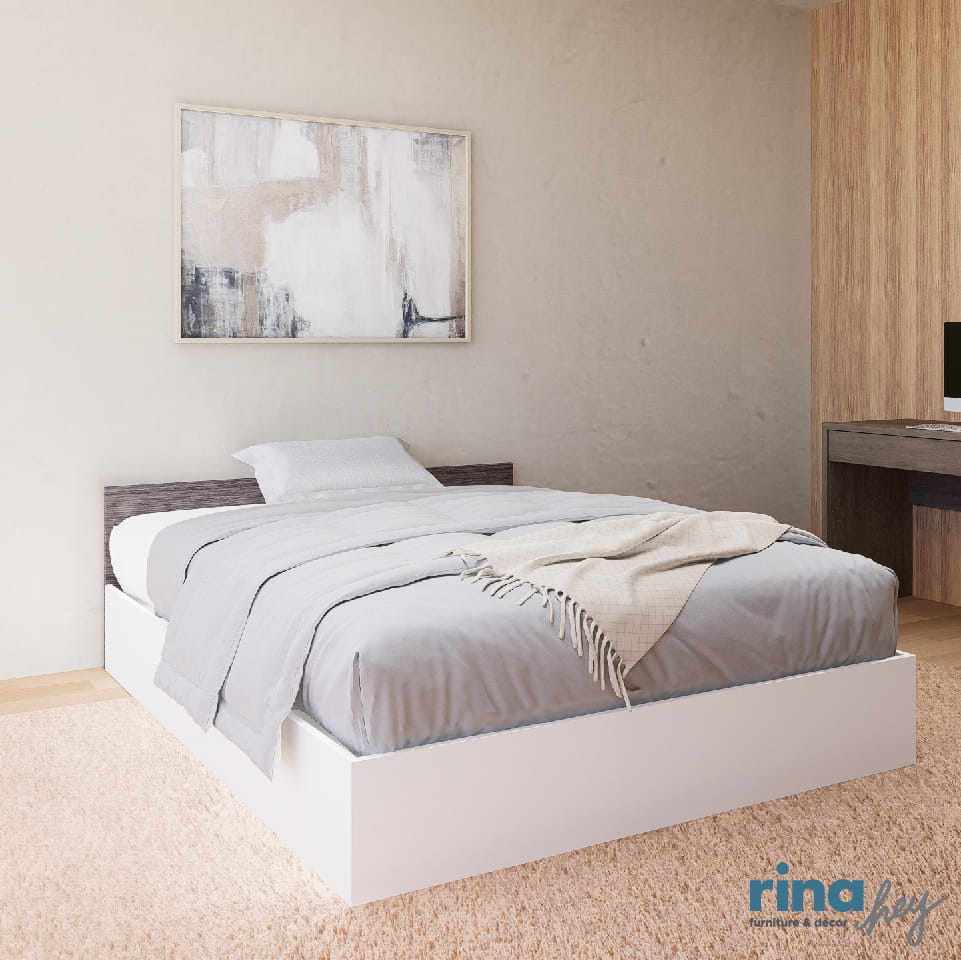 เตียง 3.5 ฟุต RINA HEY  รุ่น AUGUST-PLUS/105 สีขาว