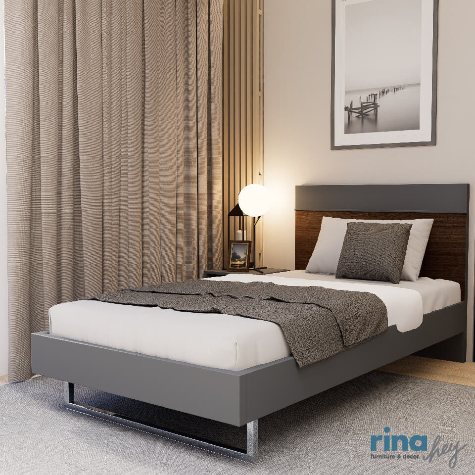 เตียง 3.5 ฟุต  RINA HEY  รุ่น COOPER/105 สีวอลนัทและเทา_6