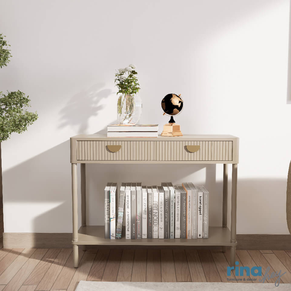 โต๊ะคอนโซล RINA HEY รุ่น CAYDEN/90 สีน้ำตาลอมเทา_7