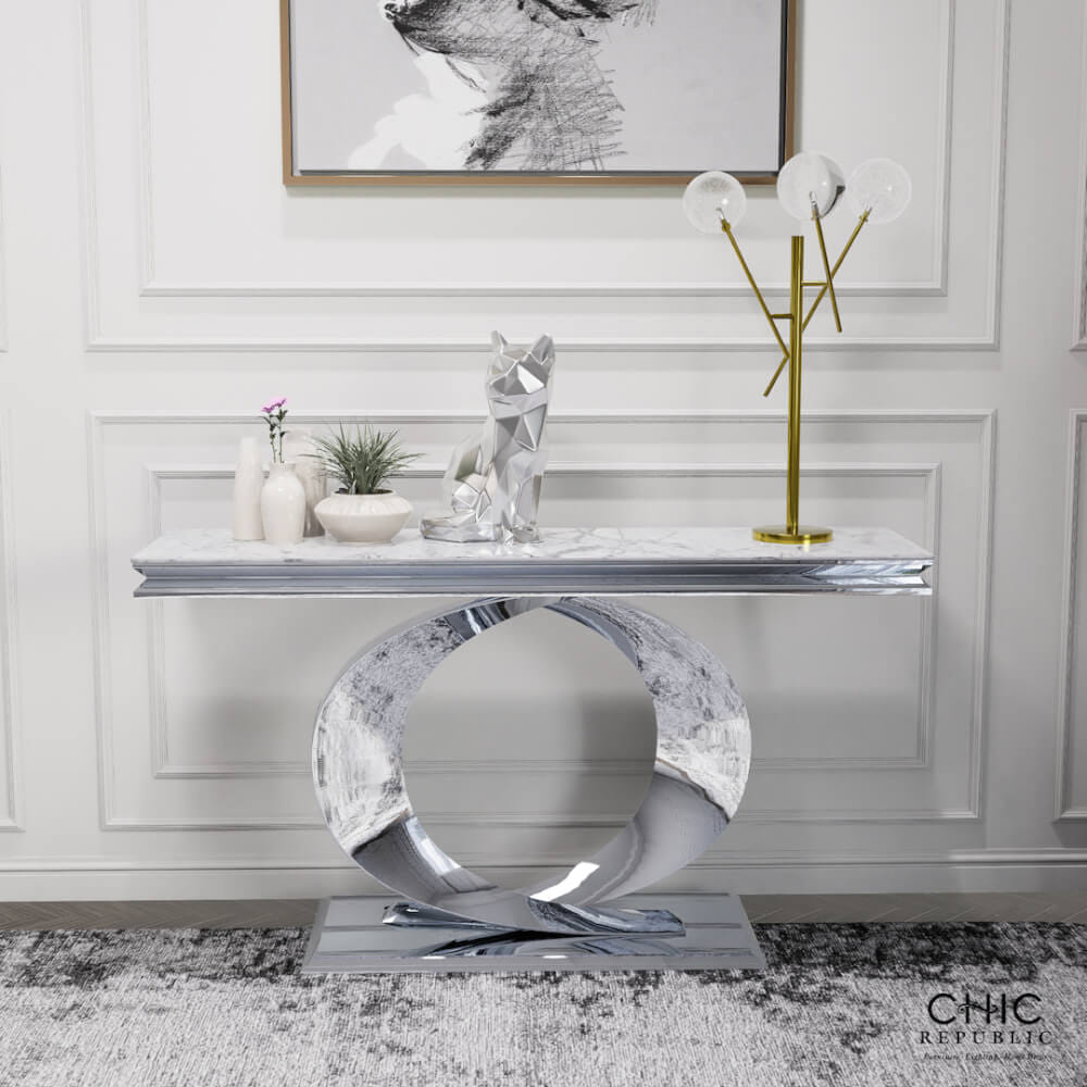 โต๊ะคอนโซล CHIC REPUBLIC รุ่น MENDIOLA-CH/140 MARBLE สีขาว_7