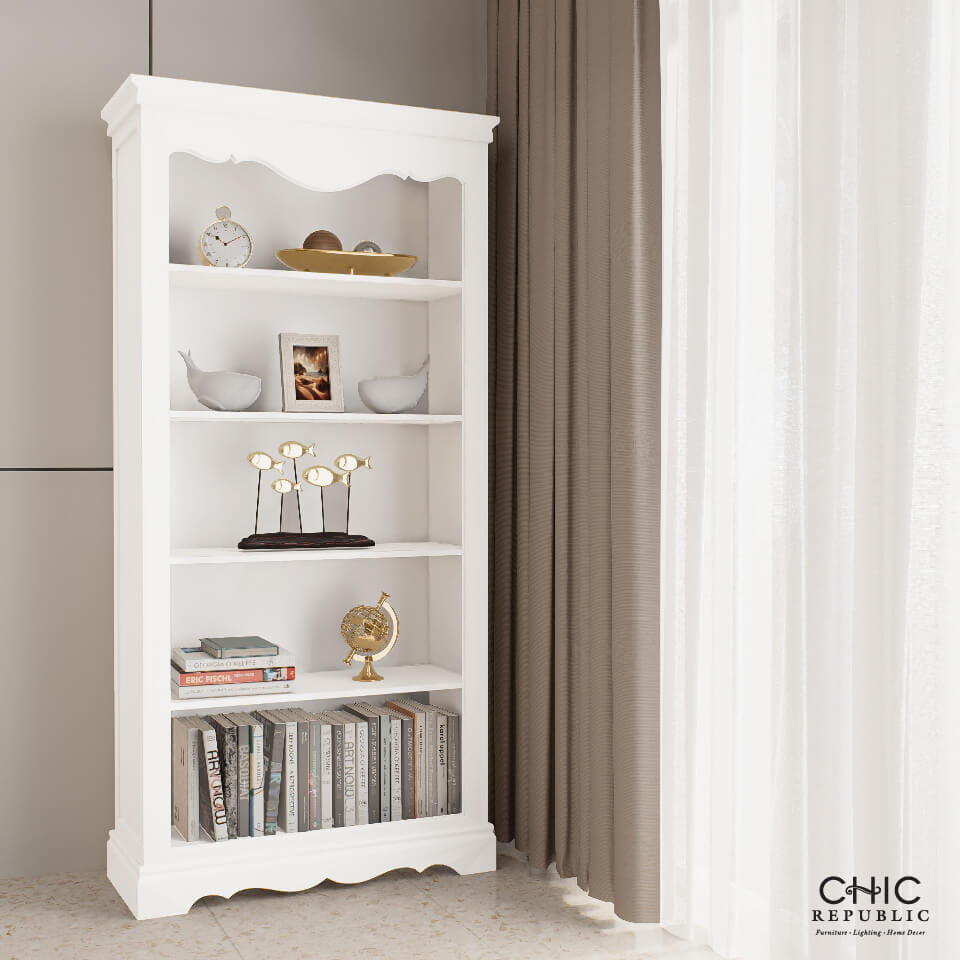ชั้นวางหนังสือ CHIC REPUBLIC รุ่น AGNES สีขาววินเทจ_8