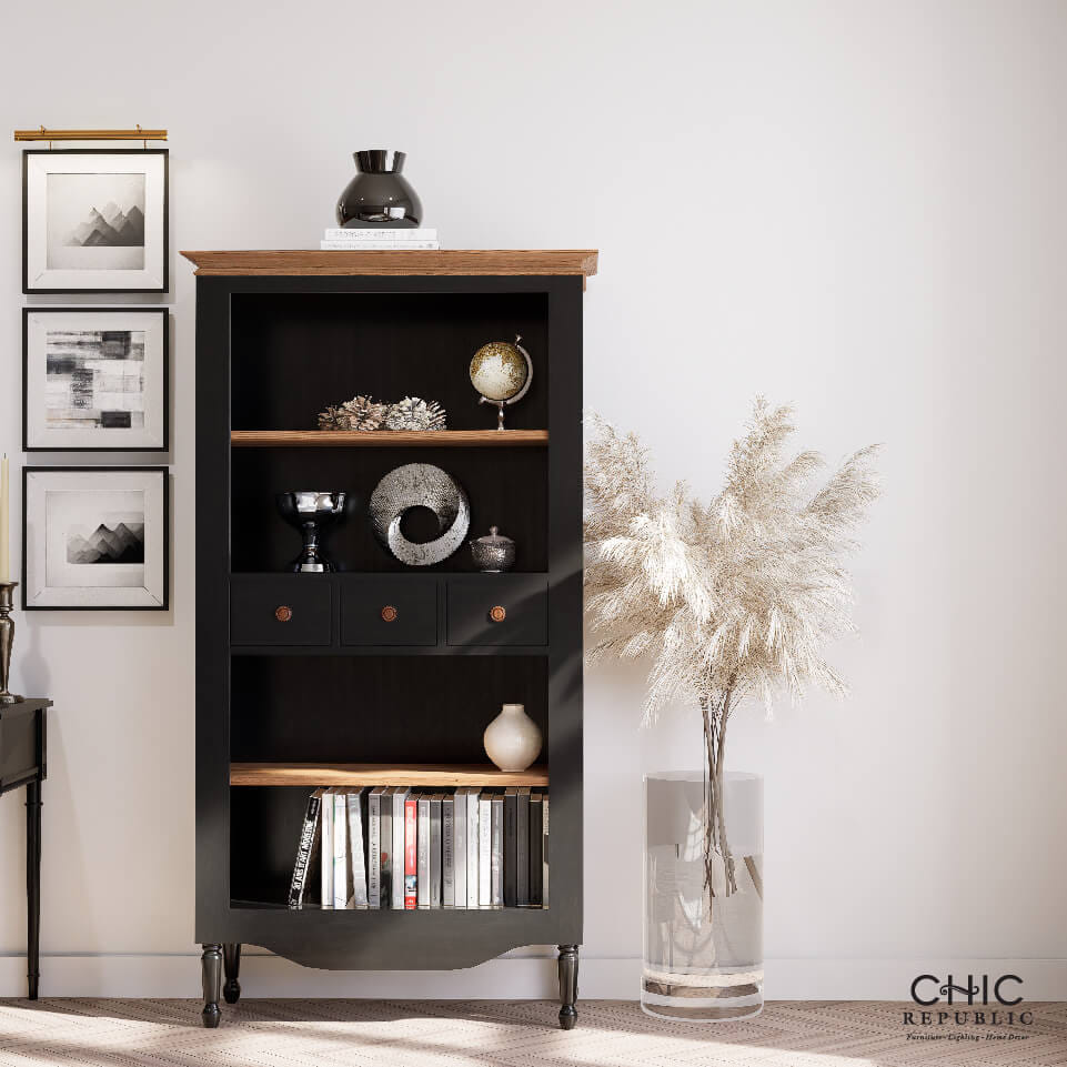 ชั้นวางหนังสือ CHIC REPUBLIC รุ่น CLOVIS สีดำวินเทจ_6