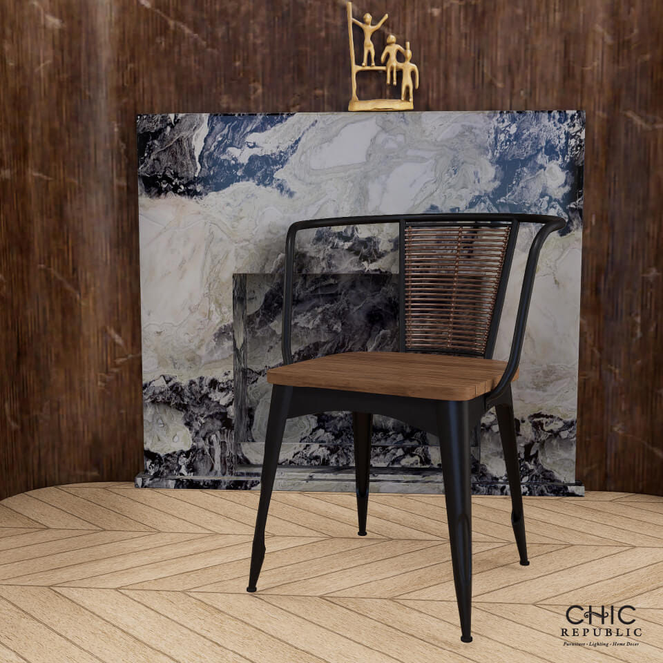 เก้าอี้รับประทานอาหาร  CHIC REPUBLIC รุ่น SAMANTHA สีเทาเข้ม_6