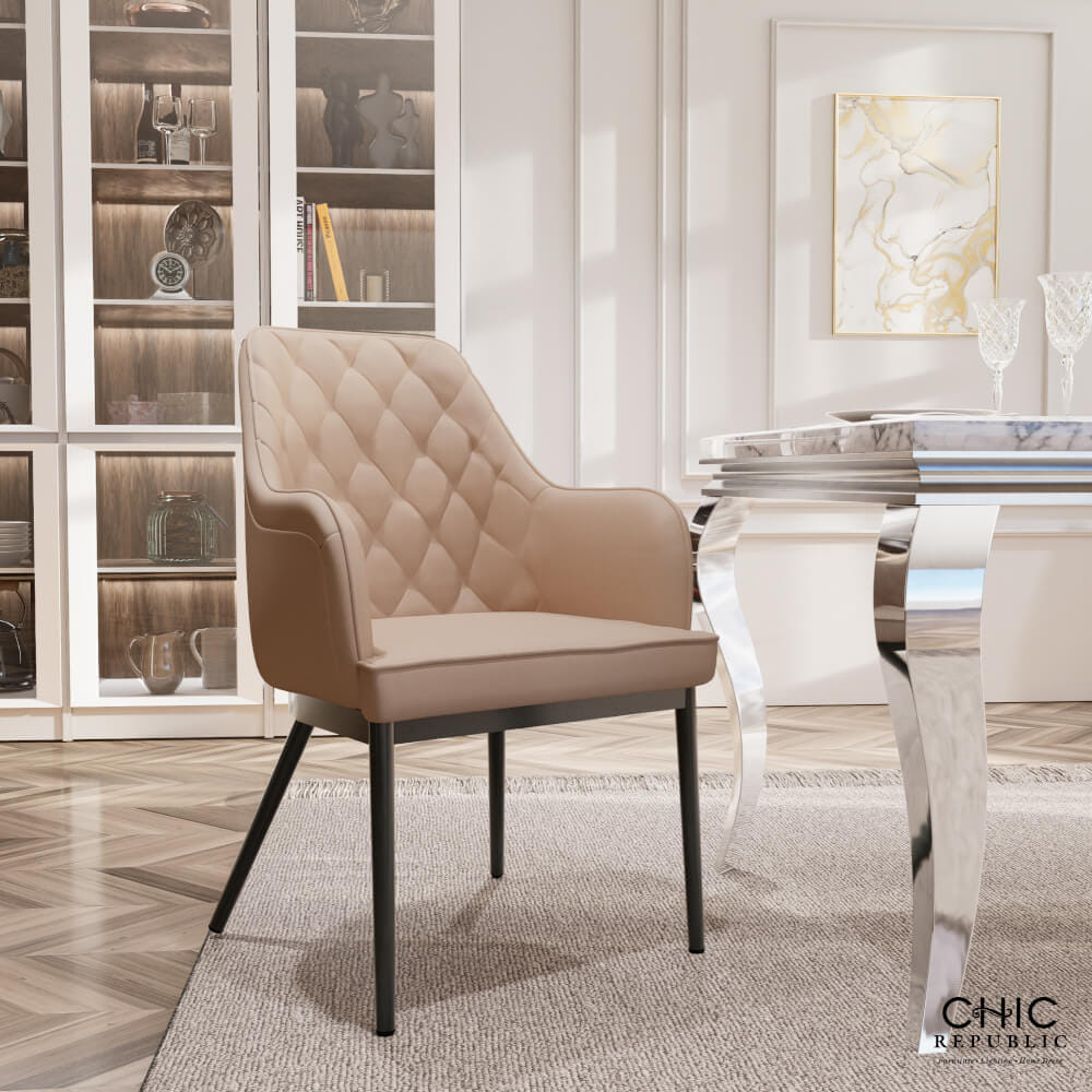 เก้าอี้รับประทานอาหาร CHIC REPUBLIC รุ่น GWYNETH สีน้ำตาล_8