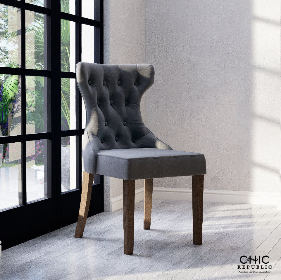 เก้าอี้รับประทานอาหาร CHIC REPUBLIC รุ่น TENBURY สีเทาเข้ม_9