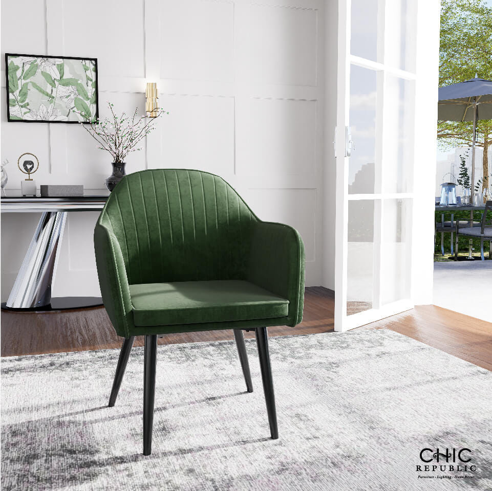 เก้าอี้รับประทานอาหาร CHIC REPUBLIC รุ่น AMARNA สีเขียวเข้ม_9